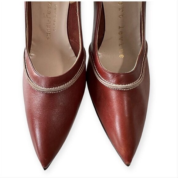 Vintage Herbert Levine Pumps with butted seam,  Size 8AA, Brown leather, 50-60s - Picture 10 of 13